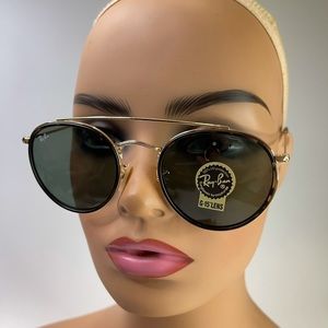 RAYBAN round sunglasses gold/green classic lens
